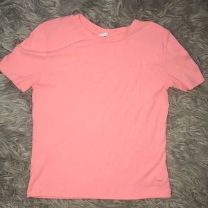 Coral tight cropped PINK shirt
